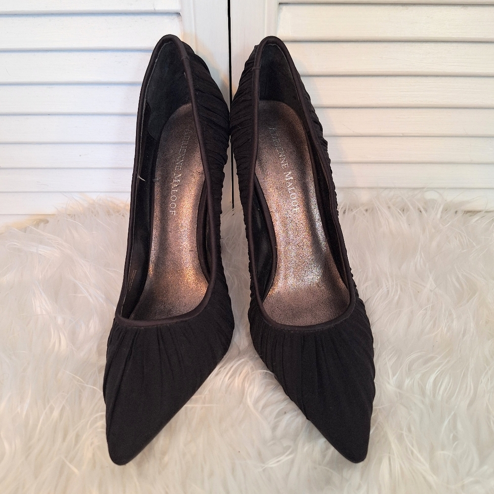 Adrienne Maloof Black Stiletto Heels 8M - Picture 3 of 5